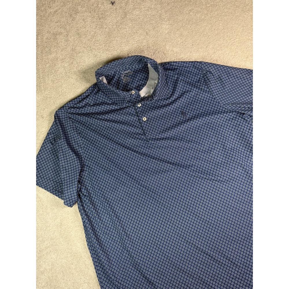 Polo Ralph Lauren Polo Men XL Blue Geometric Print Performance Stretch Golf Nwot